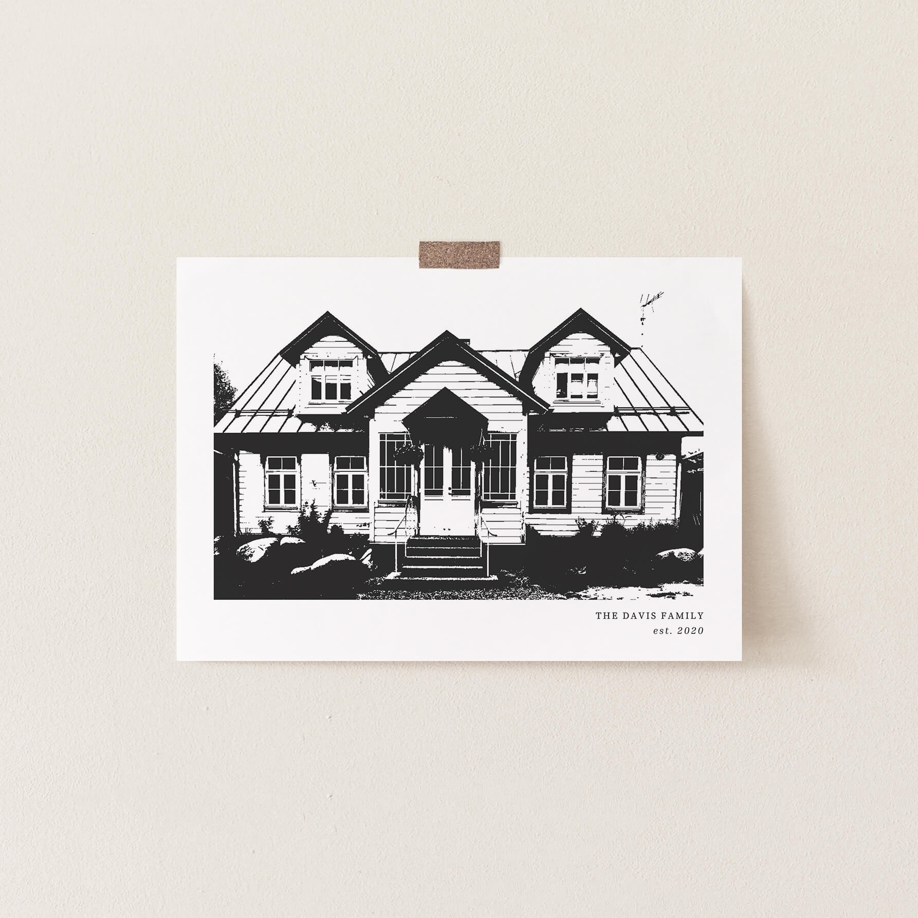 House Drawing, House Portrait, House Sketch, shops House Illustration, Realtor Gift